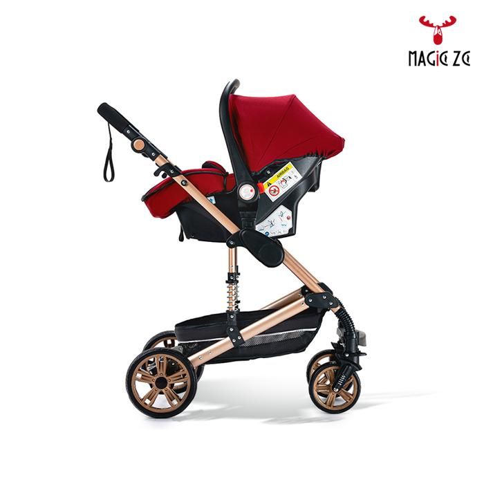Poussette Combinée 3-en-1 PETEX Multi-Traveller - Kit Complet 10 Pièces (Nacelle, Siège Auto, Siège Poussette) - Testée Normes Européennes, Frein Pied, Roues Pivotantes