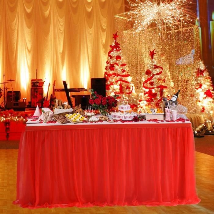 Jupe de table rouge store