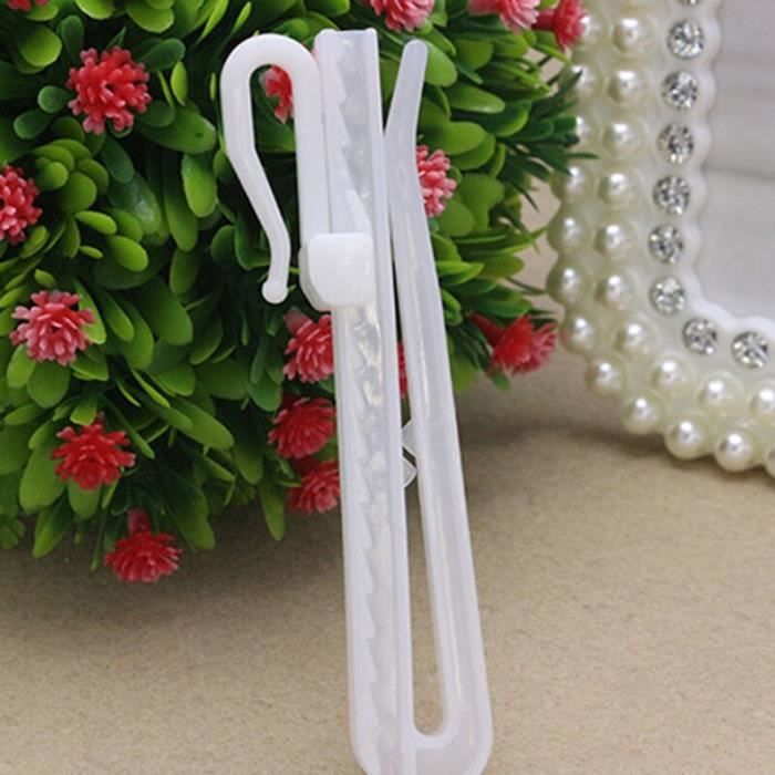 Lot De 100 Crochets à Clipser Pour Rideaux – Œillet 10 Mm, Plastique – 30 X 14,5 Mm – Installation Facile, Réutilisable