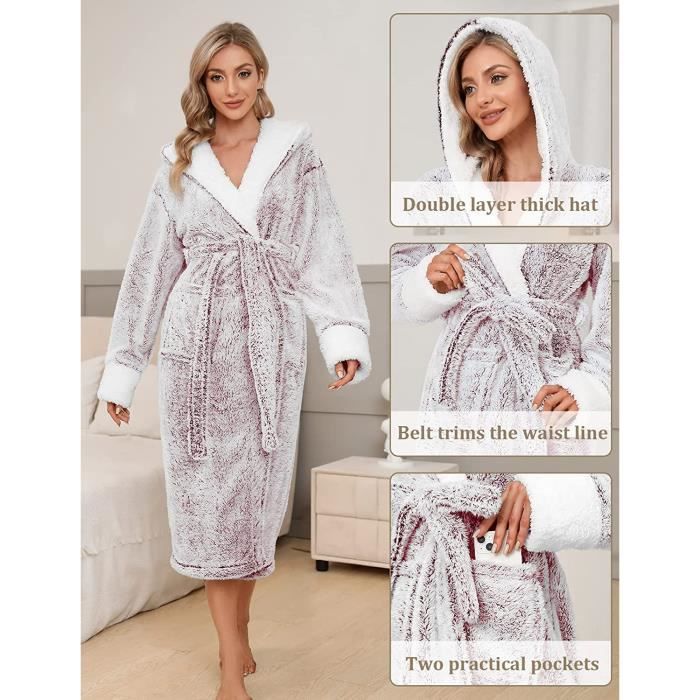 CD SIZE M Peignoir Femme Polaire Personnalis l hiver Robe de