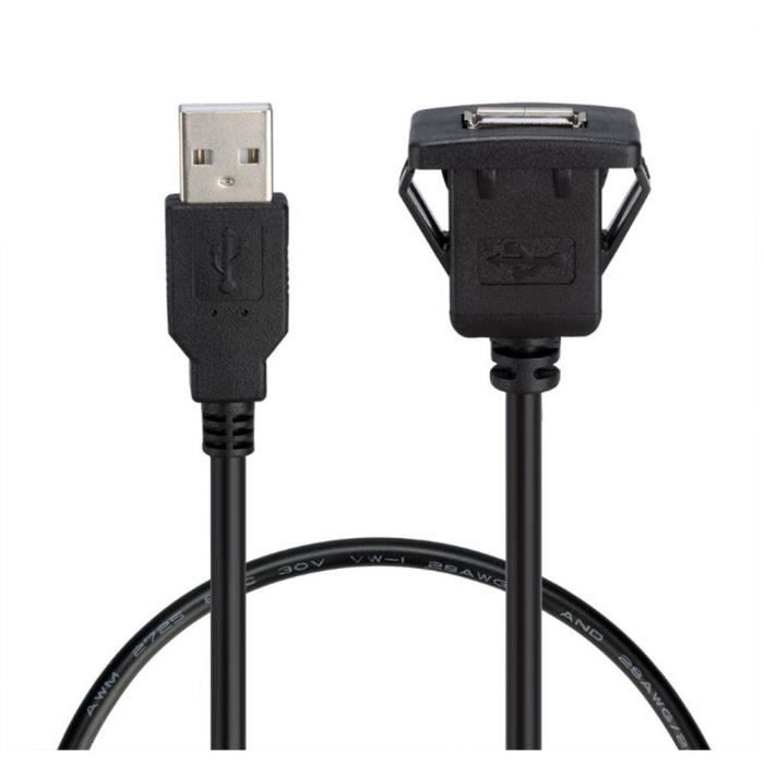 TNP Câble de montage encastré USB 3.0 pour tableau de bord 2 ports