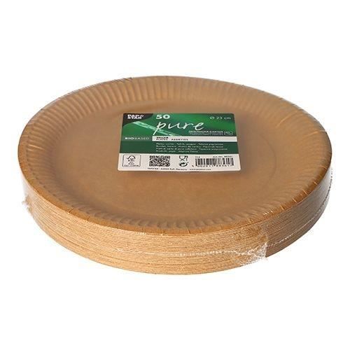 Set de 20 assiettes carton 23 cm unies bleu Set de 20 assiettes carton 23 cm unies bleu