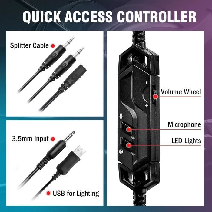 Casque De Jeu Avec Microphone Q5 - Réduction Du Bruit - Casque Clair Et Insonorisé 20-20000Hz