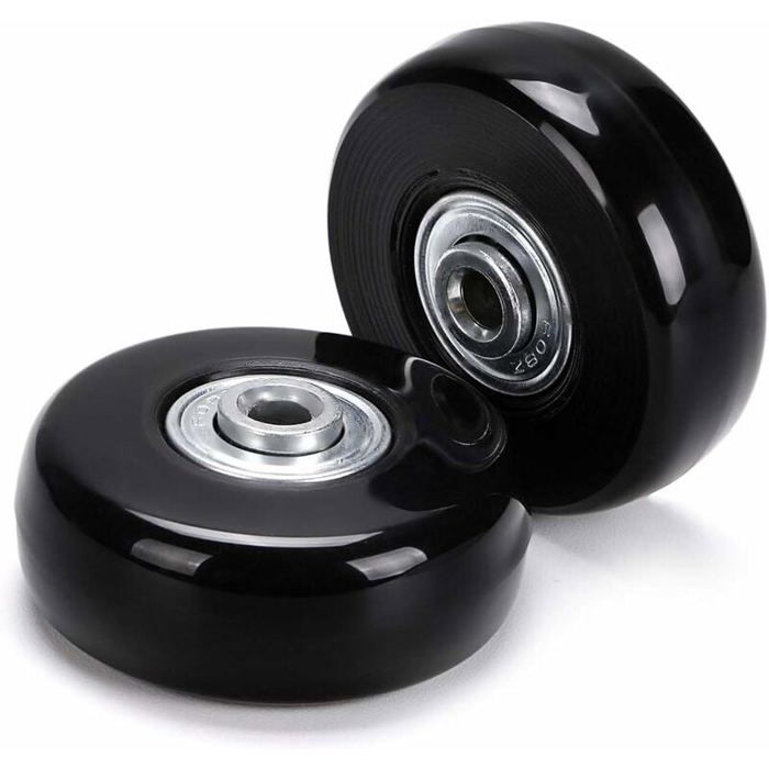 Sämann Lot De 4 Roulettes Pivotantes Caoutchouc Noir M8 - Pour Sols Durs Avec Frein Et Vis Filetée