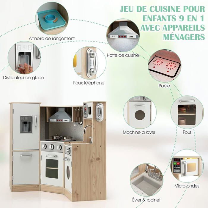 45 pièces Jouet de Cuisine au Micro-Ondes avec Semblant de Coupe Jouet de Cuisine et ustensiles