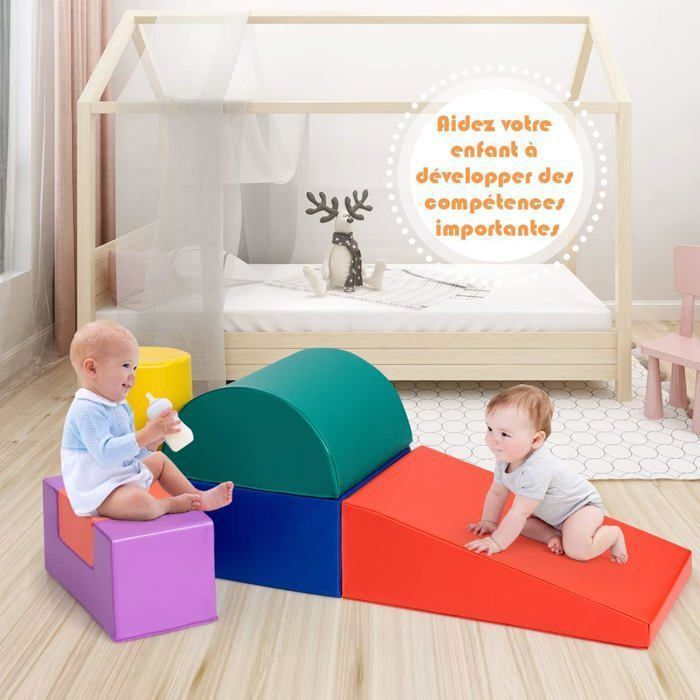 Fyydes Blocs de Construction en Mousse EVA Éducatifs Multicolores Empilables Jouets de Construction pour Enfants P, Blocs de Construction Multicolores pour Enfants, Blocs Empilables Souples