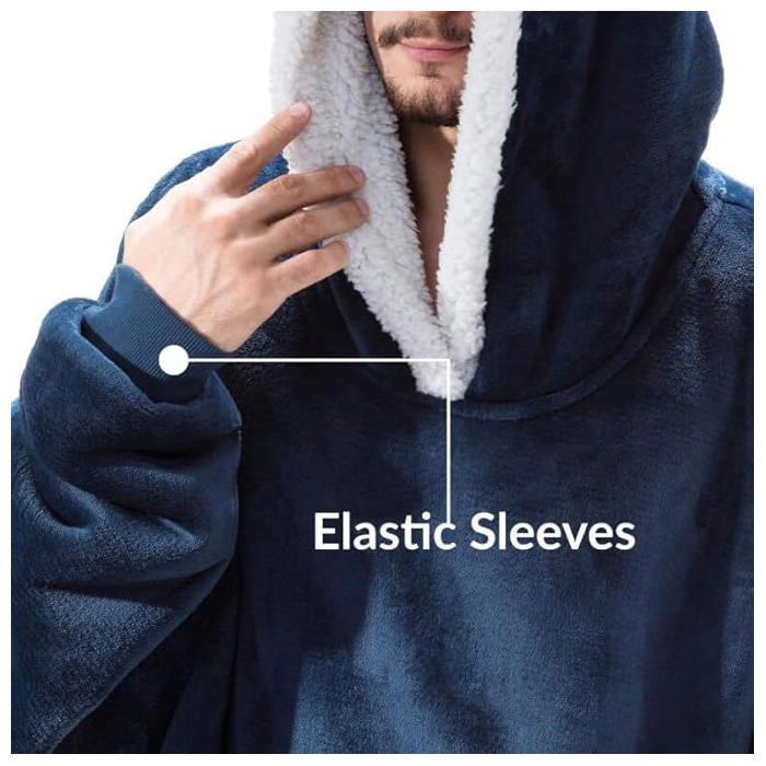 Plaid Pull à Manche Longue avec Capuche et Poche Super Doux Chaud