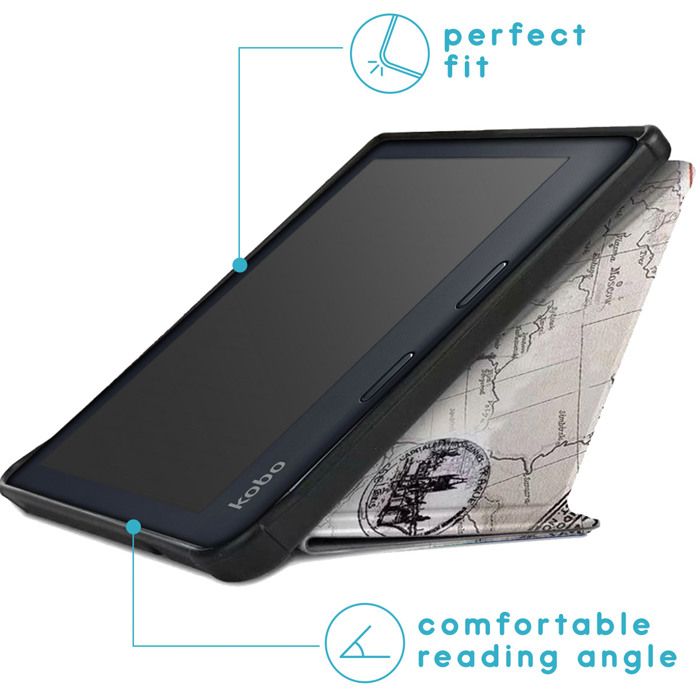 Xuanbeier Étui Compatible Kobo Libra Color/Tolino Vision - Avec Dragonne Et Fonction Veille Automatique