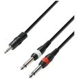 Adam Hall Ah Cables  Série 3 Star Câble audio jack stéréo 3,5 mm vers 2 jacks mono 6,3 mm Longueur 1 m - K3YWPP0100-0