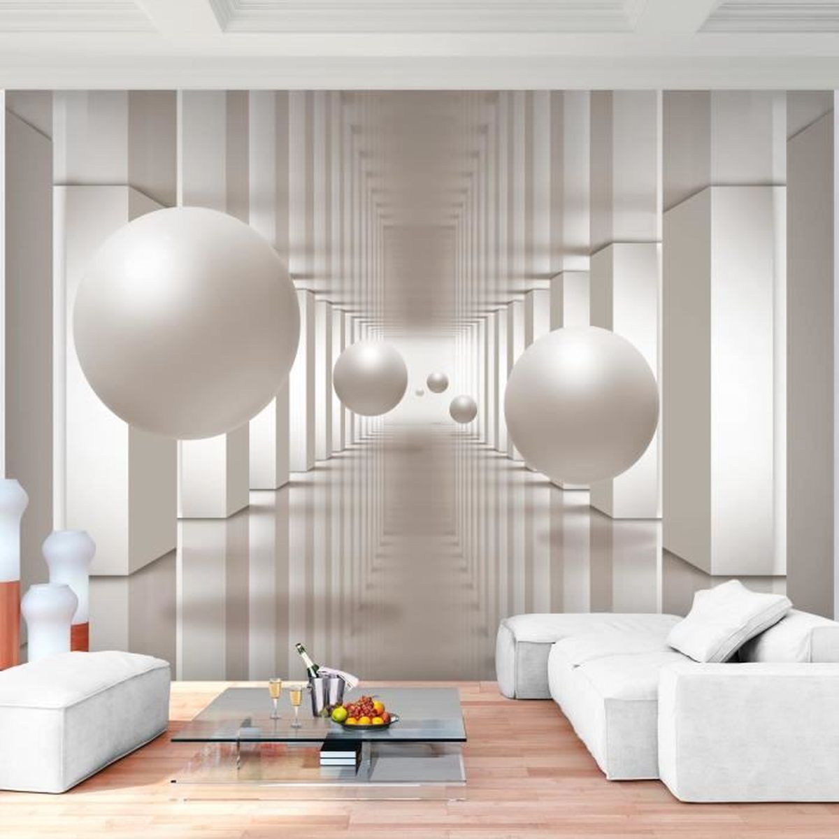 Nappes Papier peint 3d Effet Papier Peint 3d Optique peintures murales XXL Salon 3 Couleur