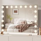 Dripex Miroir Maquillage Hollywood 18 Ampoules LED - 80 x 60 cm - Contrôle Tactile - Luminosité Réglable - sur Table & sur Mur