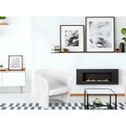 Dmora - Fauteuil Abrera, 64x63h76 cm, Blanc, Panneau effet bois, Similcuir et Mousse de polyuréthane