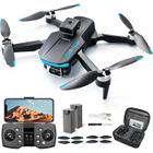 Dragon touch 6K Drone Moteur sans balais WiFi 5G Télécommande 2000m 2 Caméras GPS Veilleuses LED avec 2 batteries 18 minutes Noir