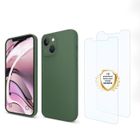 EVETANE Coque compatible Iphone 13 antichoc Vert + 2 vitres