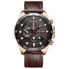 Montre Homme Quartz FESTIVUS , Cuir , Imperméable , Quartz , Analogique , Marron Bande , Cadran Noir