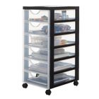 Iris Ohyama, Tour de rangement, Organisateur plastique, 6 tiroirs, 7 L - DDDC-360 - Noir - L37.5 x P29 x H61.5 cm