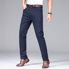 INSFITY Business Pantalon Homme Jambe Droite Regular Fit Confort Couleur Unie - Bleu marine