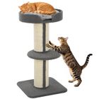 PawHut - arbre à chat - Panneaux de particules classe E1 - 45x45x91cm - Gris
