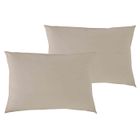PTIT BASILE Lot x2 Taies d'oreiller 40x60 cm - 100% Coton Bio - Taupe - Tissu 57 fils/cm2 sans substances nocives - Bébé Enfant