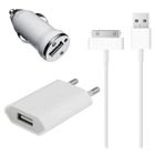 YSFMODE YSF@3 en 1 Kit Chargeur Pour iPhone 4 iPhone 3G/S, iPod Touch 4, iPod Nano 5 iPod 6 Chargeur Secteur Chargeur Auto Câble BlanC