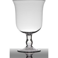 INNA-Glas Vase à Fleurs en Verre Noelle sur Pied, Conique - Rond, Transparent, 29cm, Ø 19,5cm - Vase sur Pied - Vase Conique