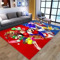OBV-1737 Tapis de jeu dessin animé pour enfants  impression 3D de personnages Super Mario  pour salon et chambre à coucher