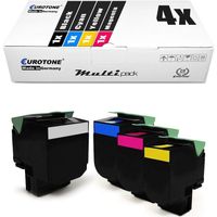 Toners 4X Eurotone XXL Toner pour Lexmark CX 310 410 510 - Multi-couleurs - Pack de 4