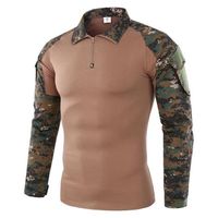 Tee Shirt Militaire Camouflage Homme - FUNMOON - Séchage Rapide et Imperméable - Vert foncé