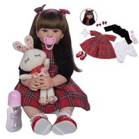 Poupon poupée bébé reborn poupée enfant - Réaliste Fille Souple en Silicone Playmate 24" Cadeaux de Noël pour les enfants