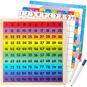 JEU D'APPRENTISSAGE Bois Math Hundred Board 1-100 Chiffres Apprentissa