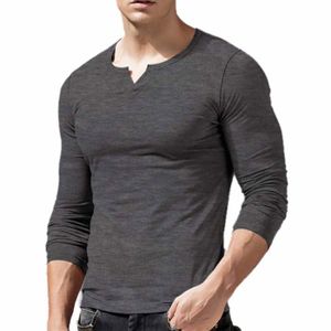 T-shirt Homme Basique à Manches Longues - Col Haut - Taille M à 2XL - Matière Polyester