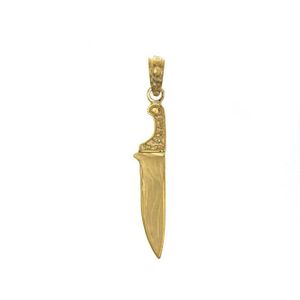 14K Or Jaune 3-D /& Poli Couteau de boucher Charme Pendentif