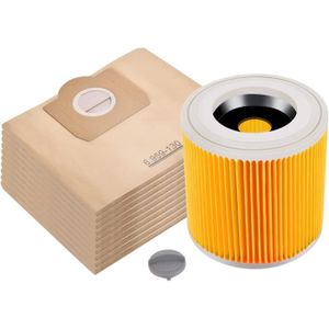 10 pièces sacs d'aspirateur pour Kärcher WD2 MV2 premium sacs filtre en  papier pour Kärcher A2004 WD 2.200 A2054 A628 - Cdiscount Electroménager