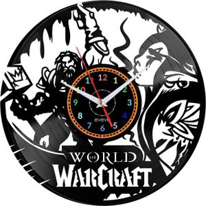 OBJET DÉCORATIF World Of Warcraft Horloges Murales Disque Vinyle Disques Vinyliques Horloges Murales Vinyle Record Mur L'Horloge Créatif Clas[m1813]