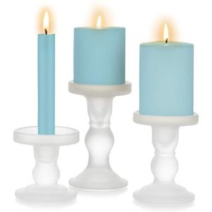Bougie Tea Light x 2 grands chandeliers en verre vert/bleu clair