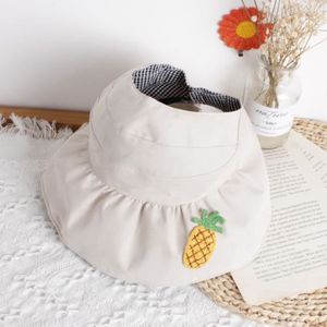 CASQUETTE Casquette,chapeau de soleil pliable à large bord pour fille, chapeau de plage pour enfant - Type beige-48-52cm