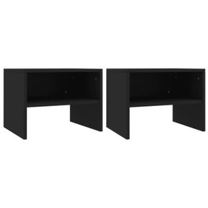 CHEVET MILL - 2 pcs Tables de chevet Noir 40 x 30 x 30 cm Aggloméré