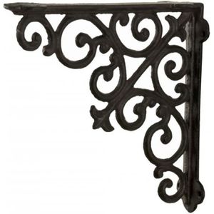 Paire de Antique Décorative Feuille Vintage Fonte Équerre Étagère Support Mural