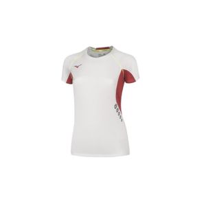 MAILLOT DE RUNNING T-shirt Running Femme Premium Mizuno JPN - Blanc/Rouge - Manches Courtes - Respirant