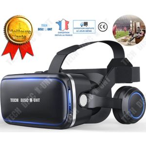 Lunettes de réalité virtuelle 3D HD compatibles avec iPhone et Android et PC Lunettes de réalité virtuelle à Mise au Point réglable TLLY Casque VR Lunettes VR avec poignée 