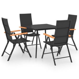 Ensemble table et chaise de jardin Meuble salle à manger de jardin - VIDAXL - 3060089 - Métal - Adulte - Blanc - Rectangulaire