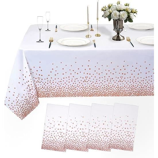 WNINK Lot de 6 nappes jetables en plastique jaune clair de 137,2 x 274,3 cm pour fêtes, fête prénuptiale, fiançailles, mariage, anniversaire, pique- nique WNINK Lot de 6 nappes jetables en plastique jaune clair de 137,2 x 274,3 cm pour fêtes, fête prénuptiale, fiançailles, mariage, anniversaire, pique- nique