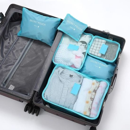 eStore Set de rangement pour sacs de voyage - Bleu clair