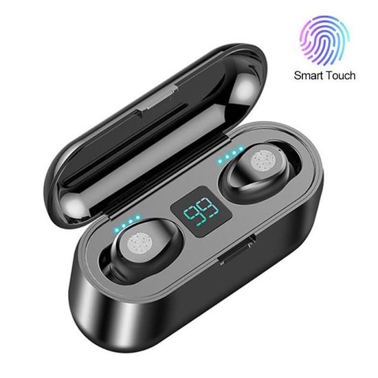 Ecouteur Bluetooth Micro, Oreillette Bluetooth 5.0 sans Fil avec Cas de Charge - Réduction de Bruit CVC 8.0 - LCD 100%-0