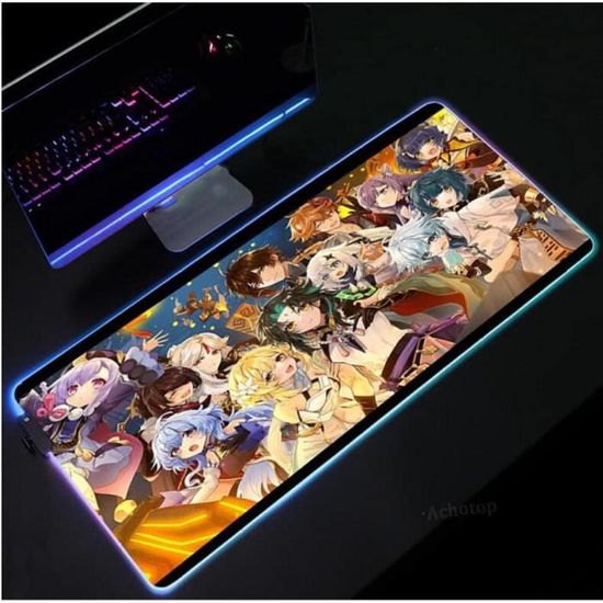 Genshin Impact RGB Tapis De Souris Anime Professionnel Clavier Tapis De  Table RGB Gaming Pc Pad 750x400mm[122] - Cdiscount Informatique