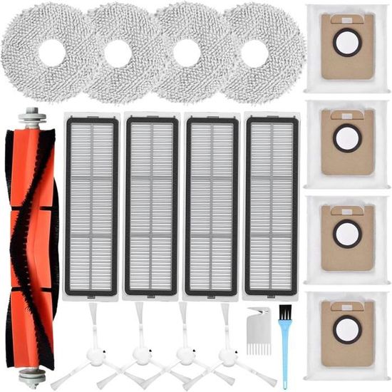 Kit 18 Pièces Pour Robot Aspirateur Dreame L10s Ultra / Xiaomi X20+ - Brosses, Filtres, Serpillières, Sacs - 4