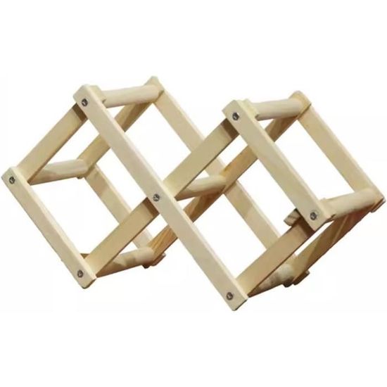 Rangement pour bouteilles à vin 3 étagères en bois de pin - Marron - L
