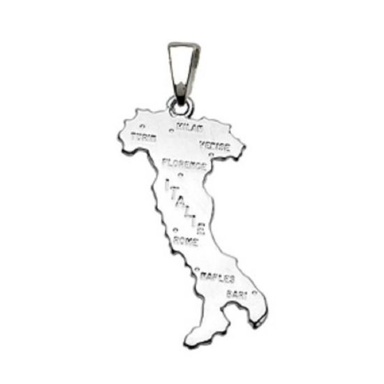 Pendentif Carte Guyane Française En Argent 925 Rhodié - Poinçonné, Neuf