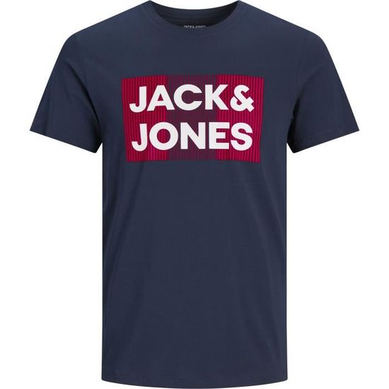 T-Shirt Jack et Jones Steve Bleu Marine Homme