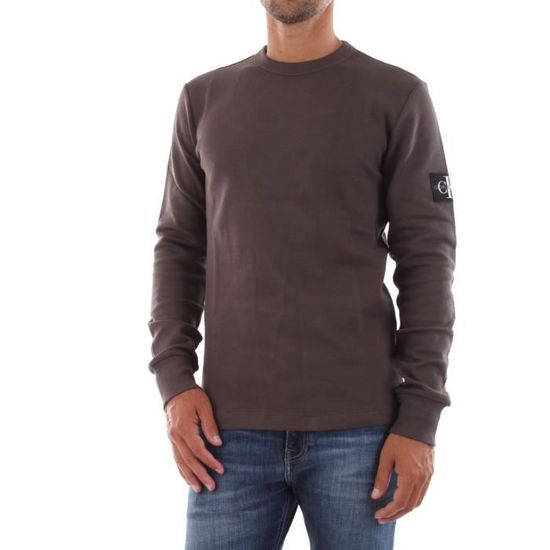 T-shirt e canotte uomo calvin klein jeans j30j315607 monogram badge pre  aluminium grey , Calvin Klein Jeans - t-shirt and tank tops Grey -  Cdiscount Prêt-à-Porter